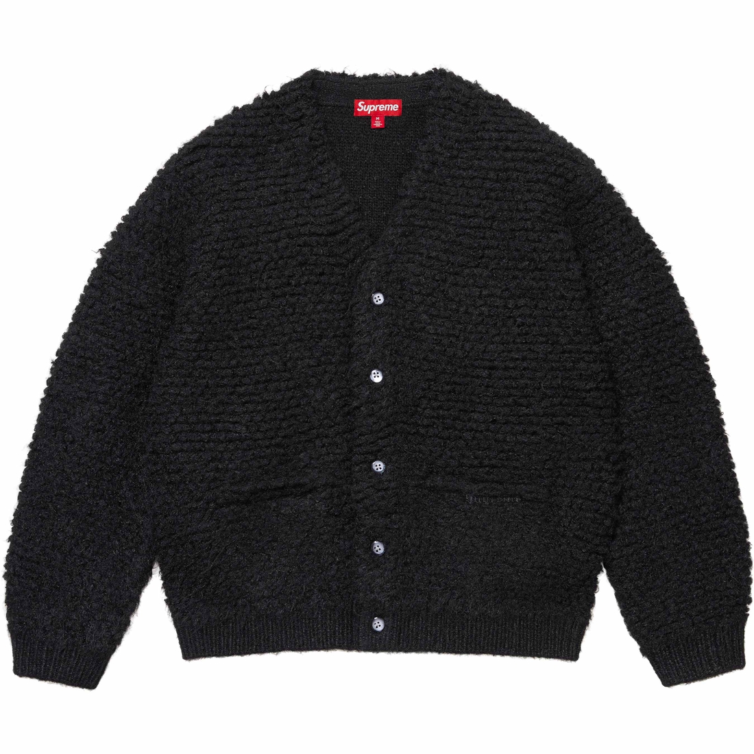 Supreme Textured Knotted Cardigan (FW24) - Black - $178