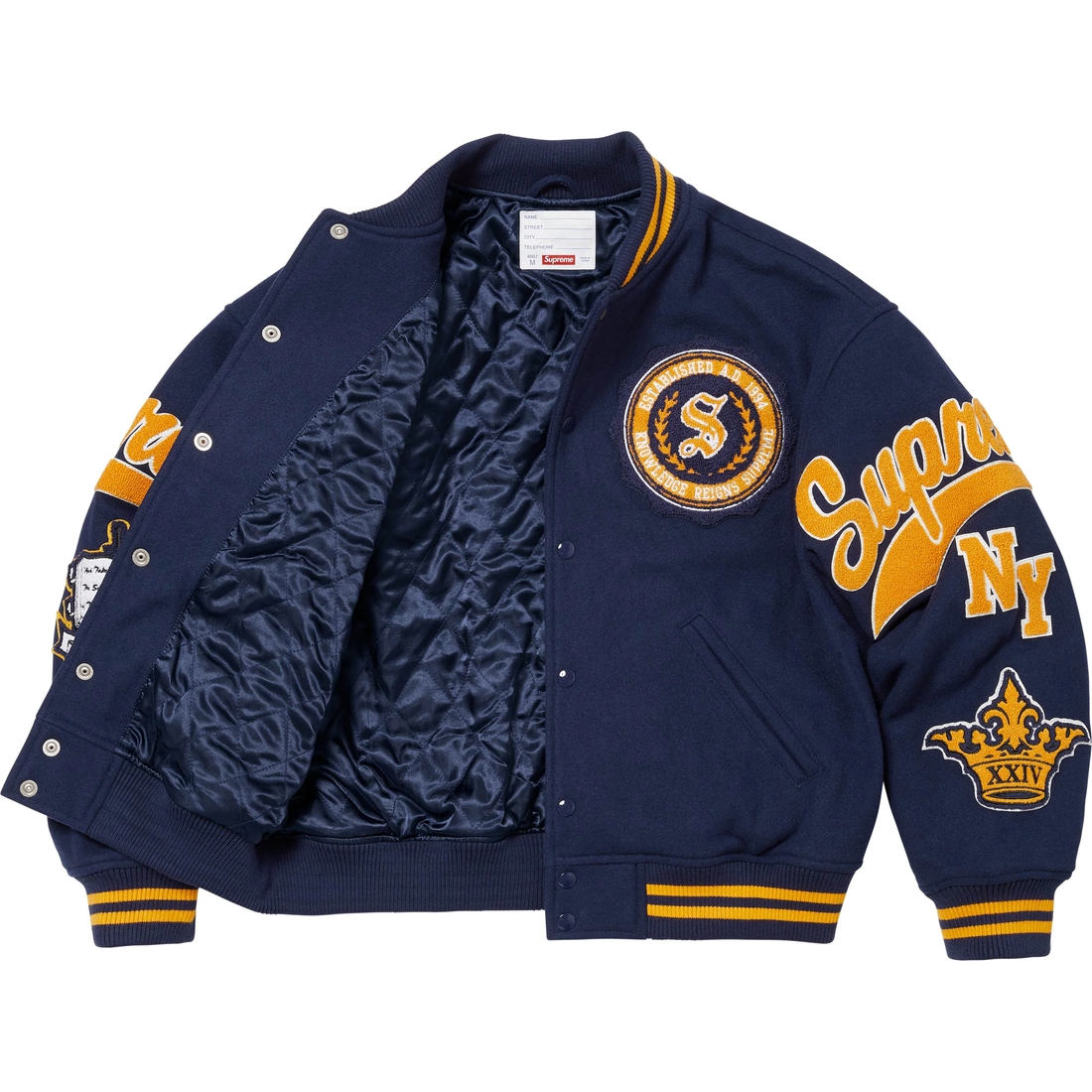 Supreme Veritas Varsity Jacket (FW24) - Navy - $498