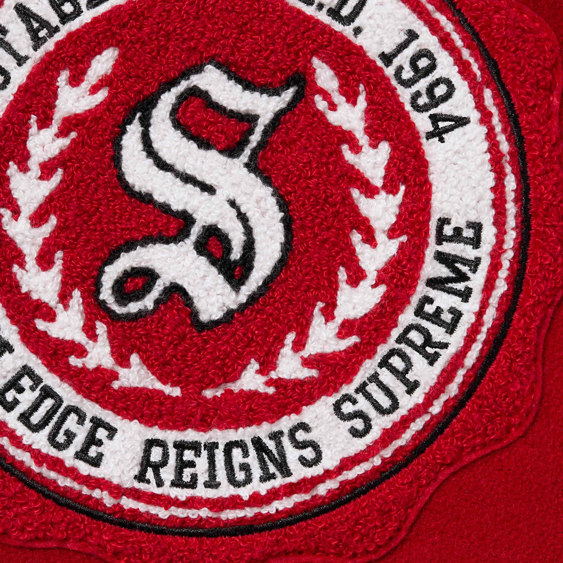 Supreme Veritas Varsity Jacket (FW24) - Red - $498