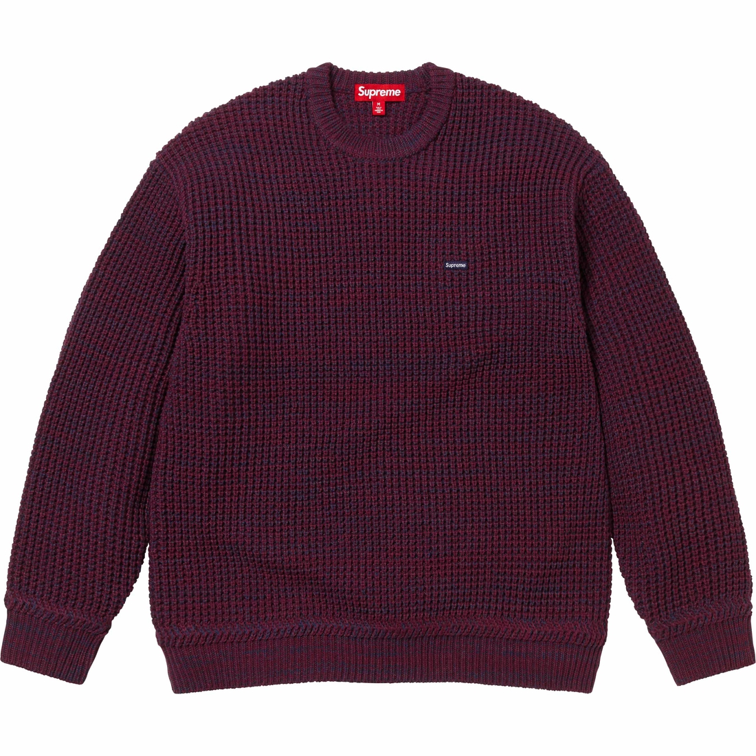 Supreme Waffle Small Box Sweater (FW24) - Burgundy Mélange - $148