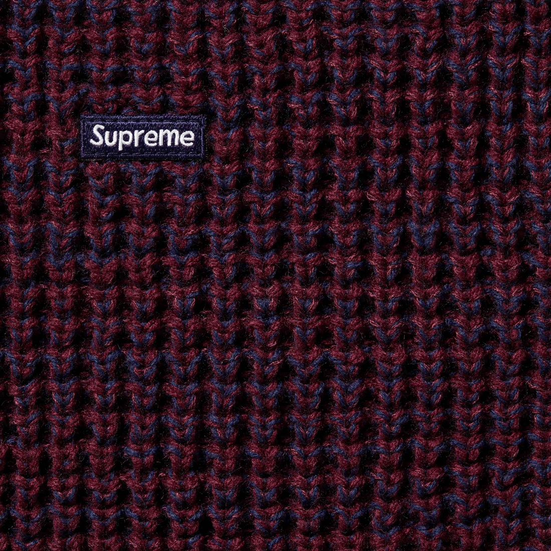 Supreme Waffle Small Box Sweater (FW24) - Burgundy Mélange - $148