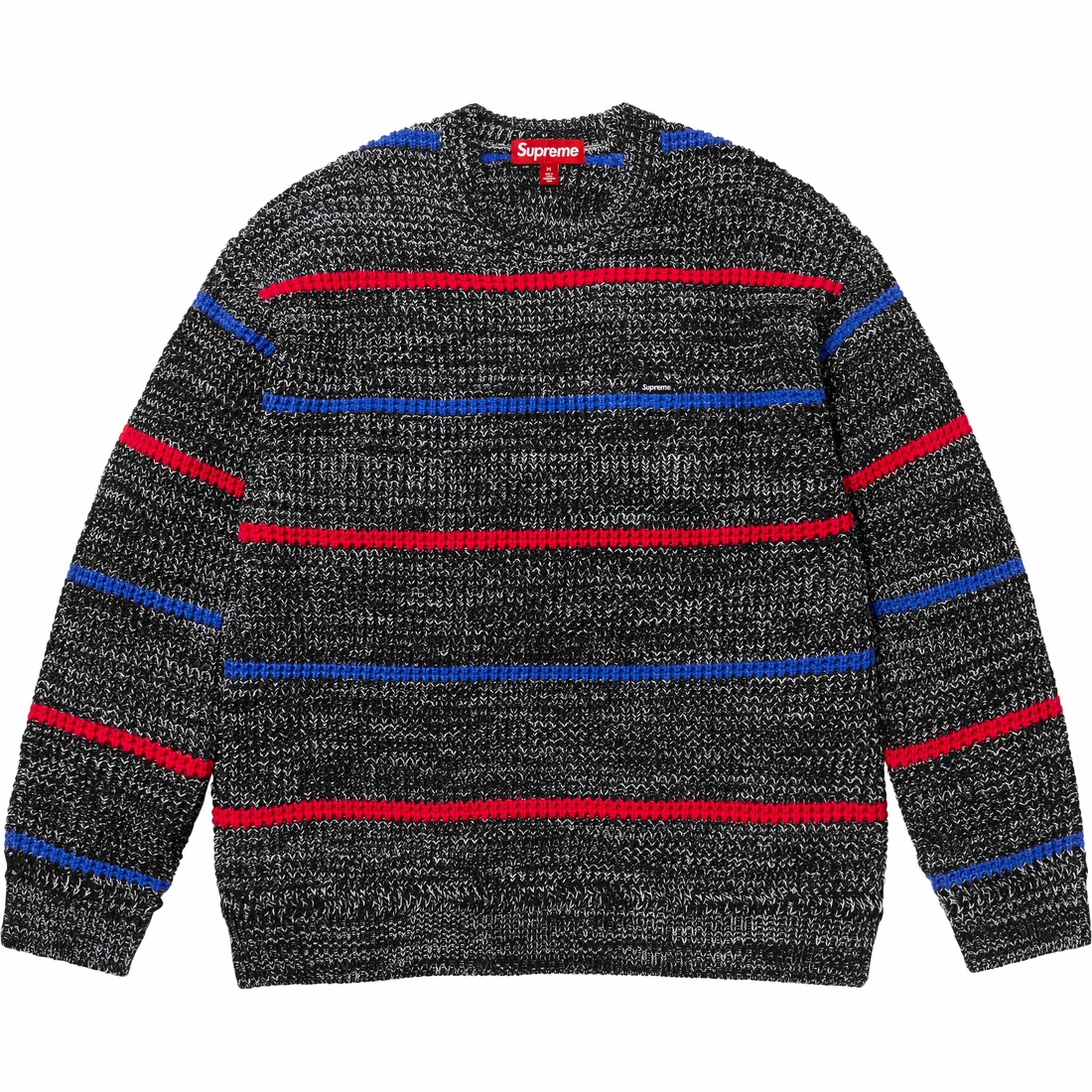 Supreme Waffle Small Box Sweater (FW24) - Stripe Mélange - $148