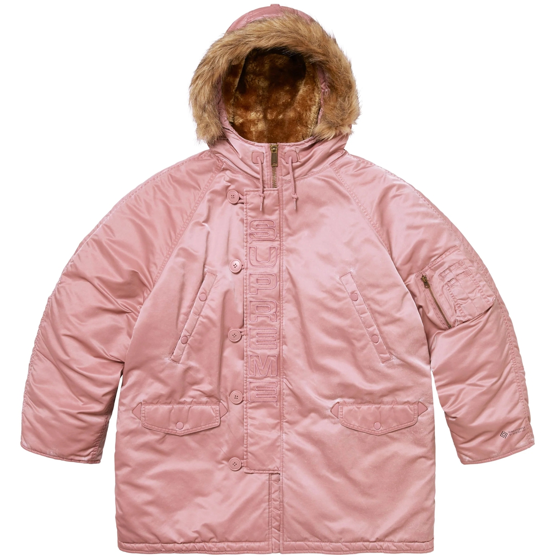 Supreme Washed Flight Satin N-3B Parka (FW24) - Dusty Pink - $498