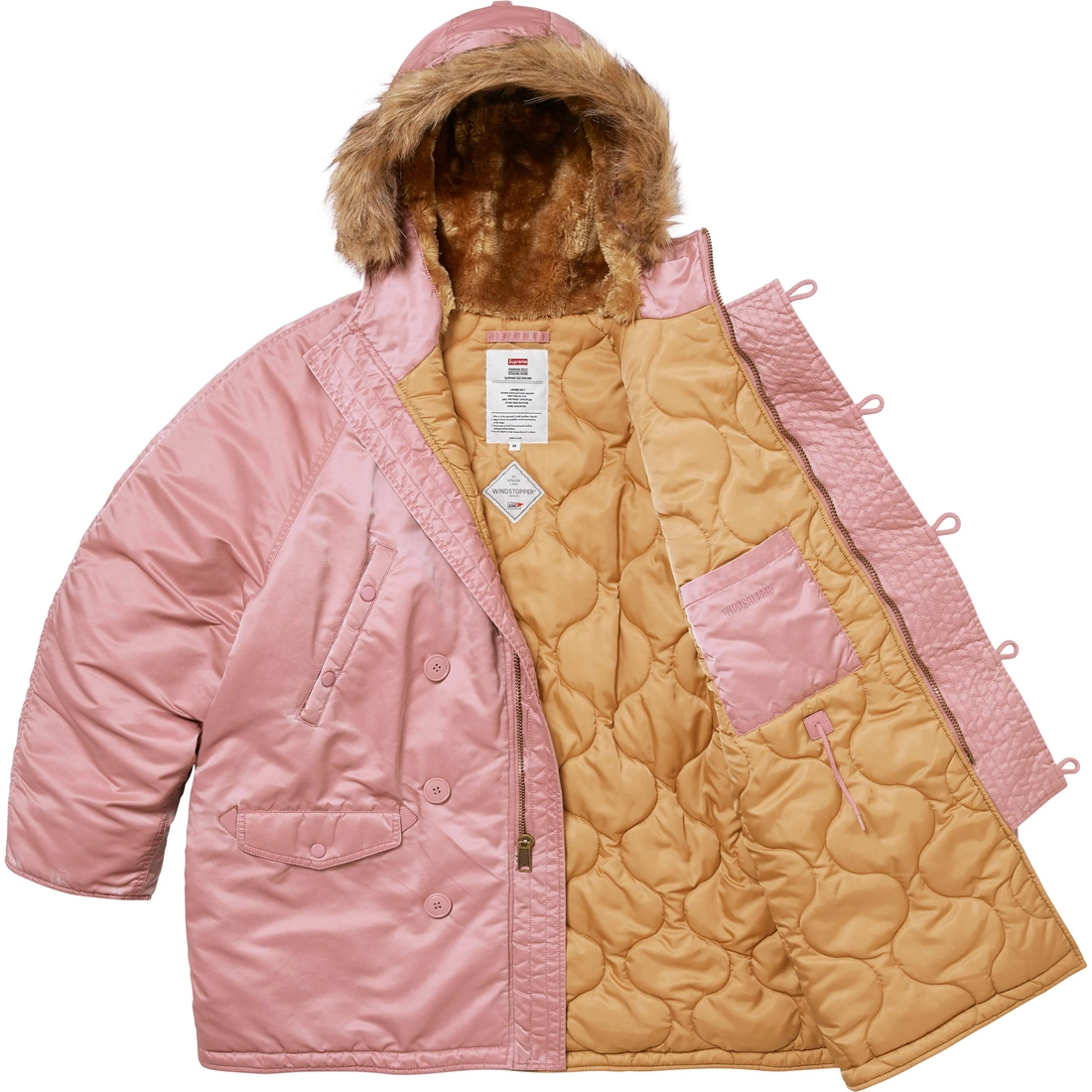 Supreme Washed Flight Satin N-3B Parka (FW24) - Dusty Pink - $498