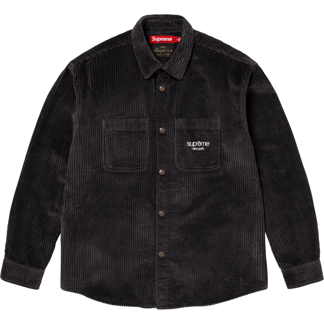 Supreme Wide Wale Corduroy Snap Shirt (FW24) - Black - $168