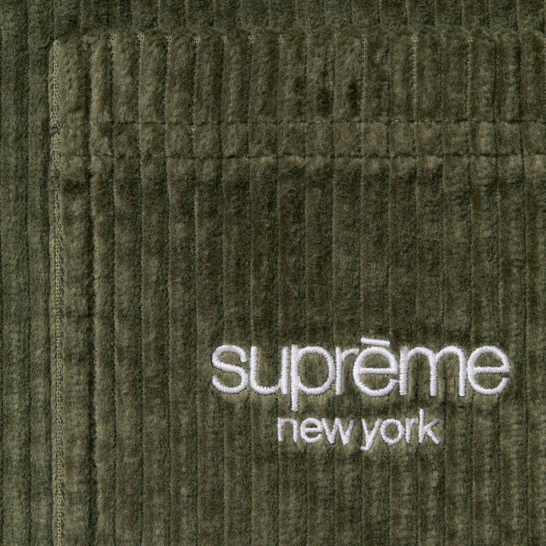 Supreme Wide Wale Corduroy Snap Shirt (FW24) - Olive - $168