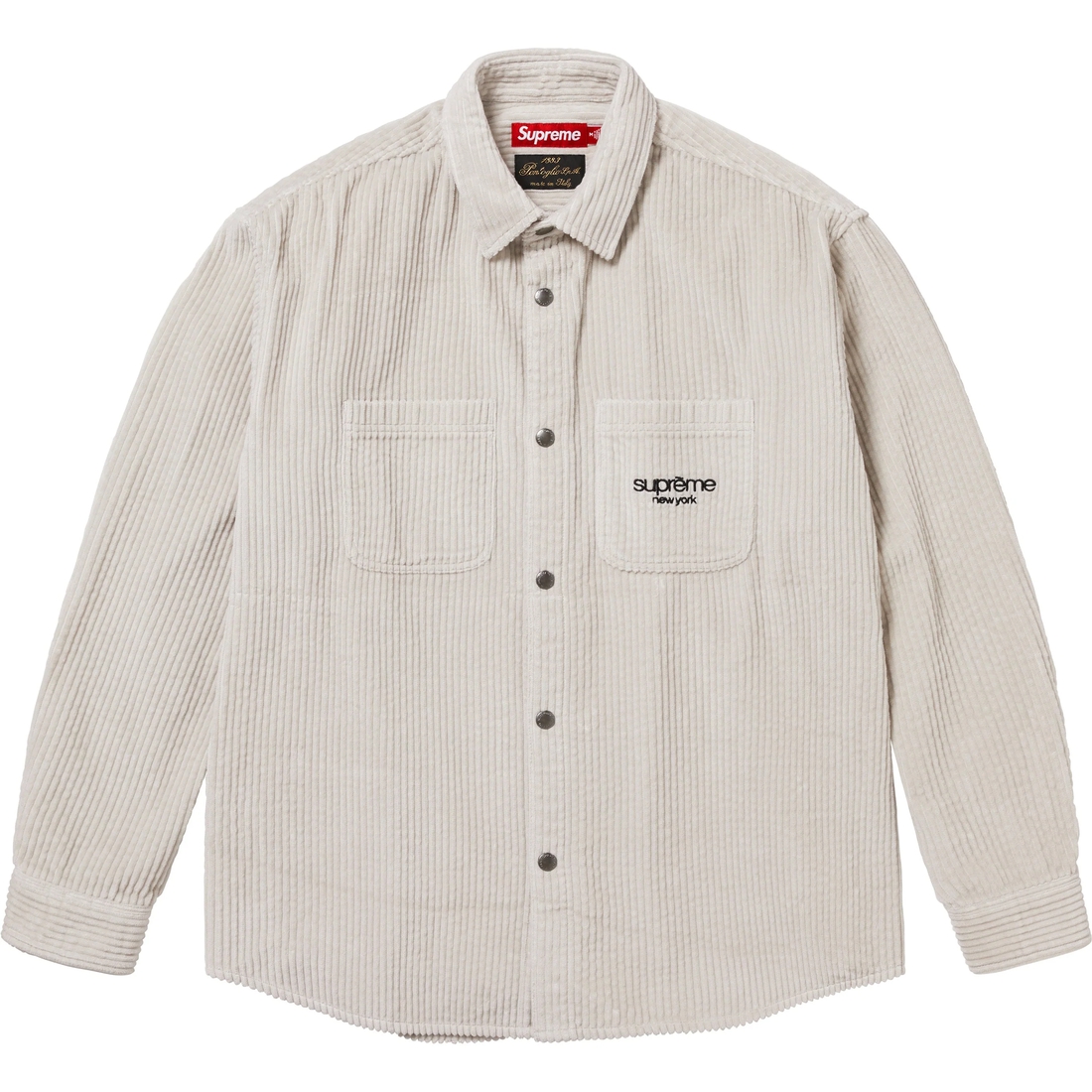 Supreme Wide Wale Corduroy Snap Shirt (FW24) - Stone - $168