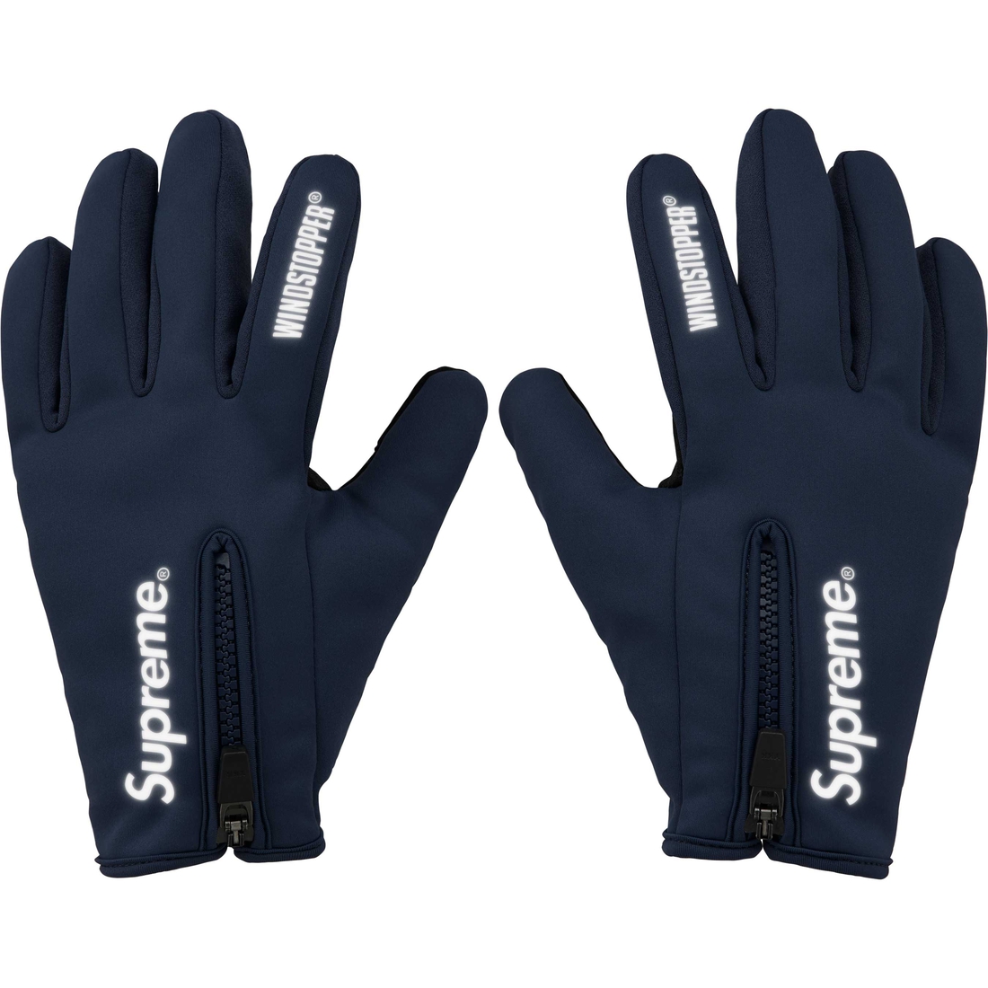 Supreme WINDSTOPPER Zip Gloves (FW24) - Navy - $68