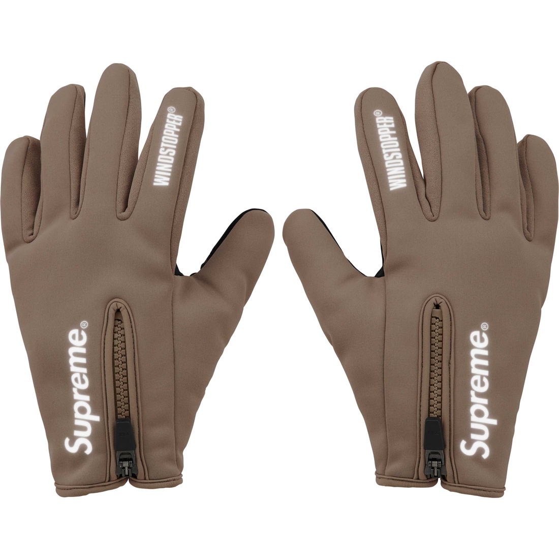Supreme WINDSTOPPER Zip Gloves (FW24) - Taupe - $68
