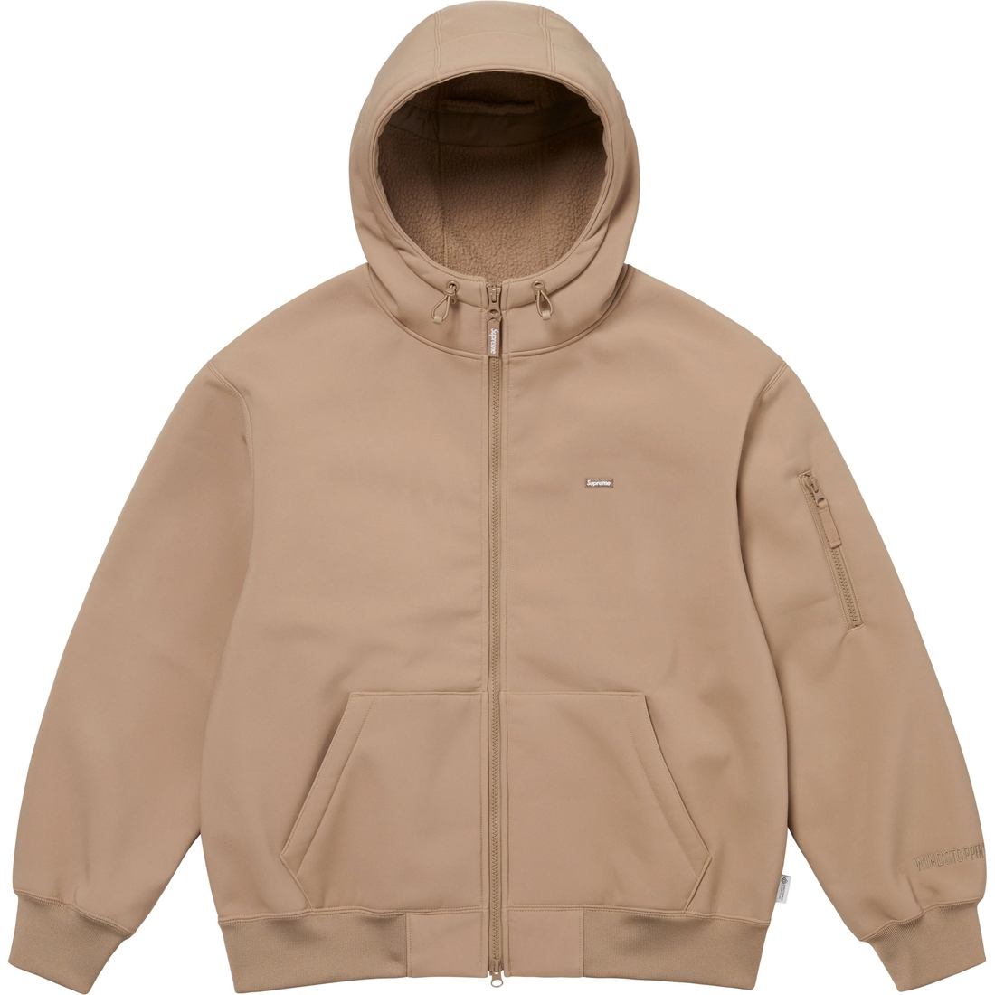 Supreme WINDSTOPPER Zip Up Hooded Sweatshirt (FW24) - Taupe - $198