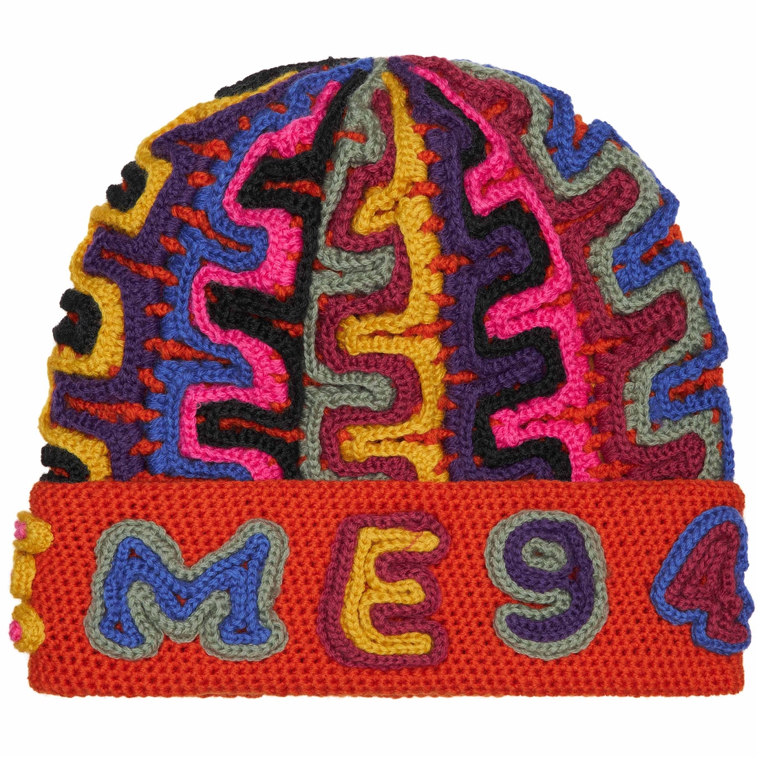 Supreme Yarn Appliqué Beanie (FW24) - Dark Orange - $110
