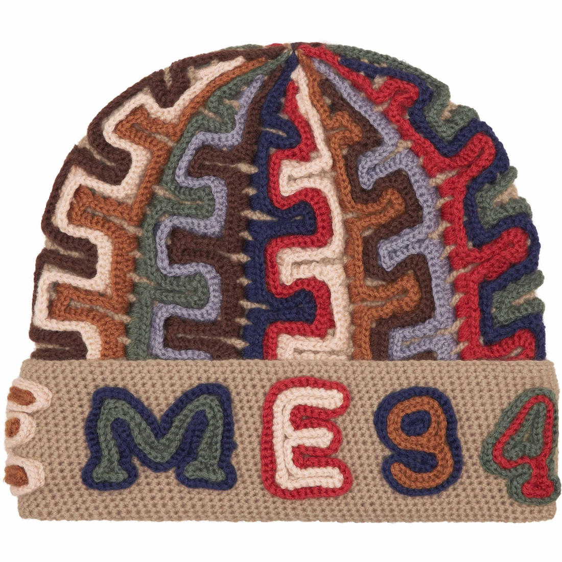 Supreme Yarn Appliqué Beanie (FW24) - Khaki - $110