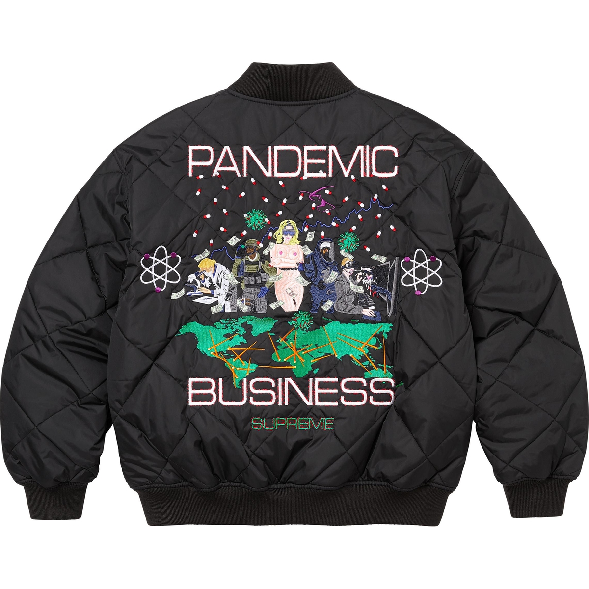 Supreme AOI Quilted Work Jacket (FW24) - Black - $328