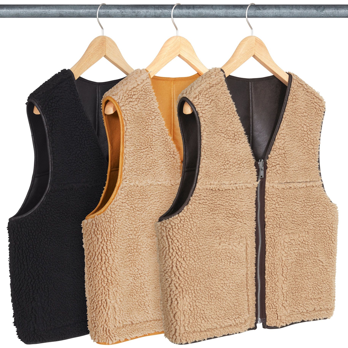 Supreme Reversible Faux Shearling Vest (FW24) - Group Shots - $188