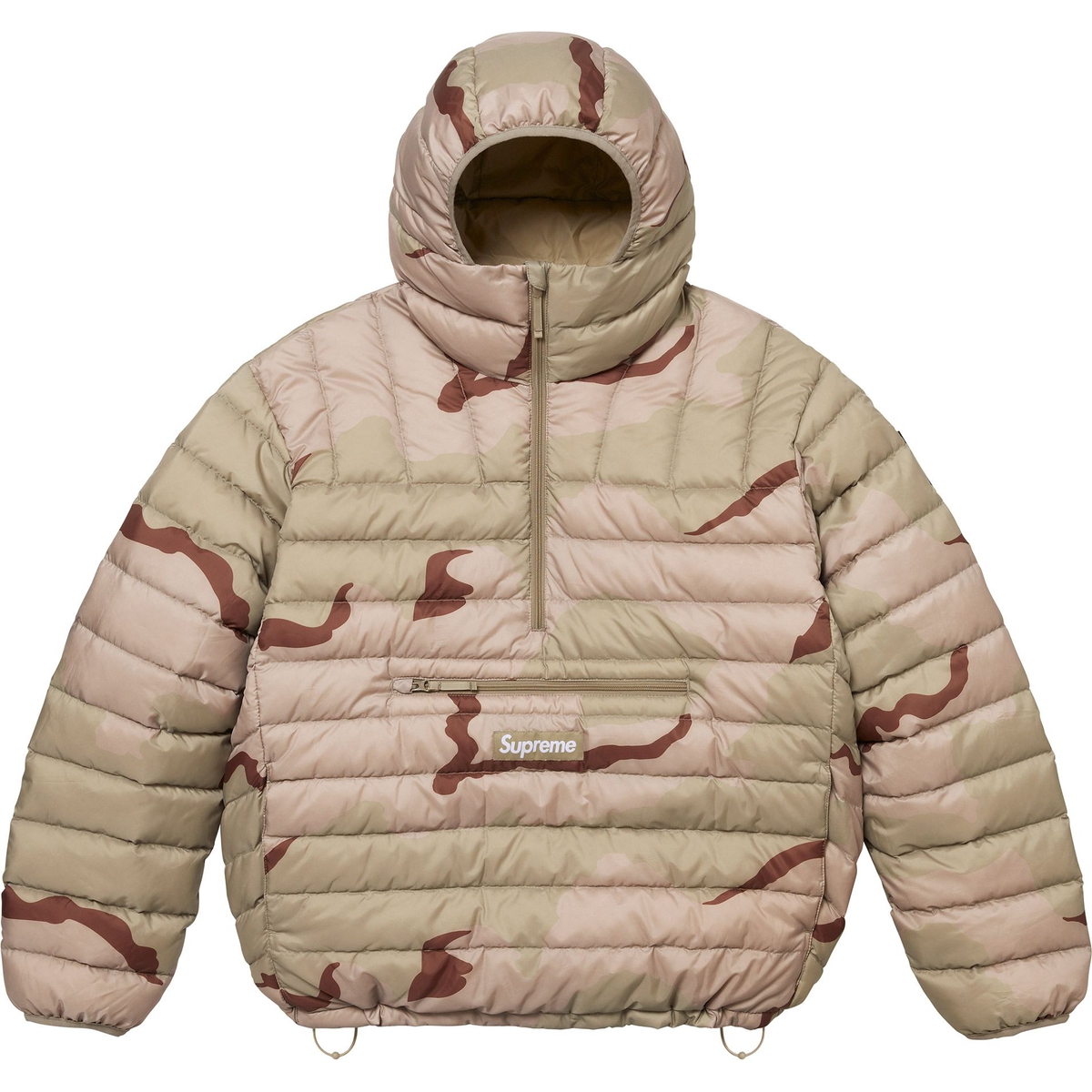 Supreme Micro Down Half Zip Hooded Pullover (FW24) - Desert Camo - $238