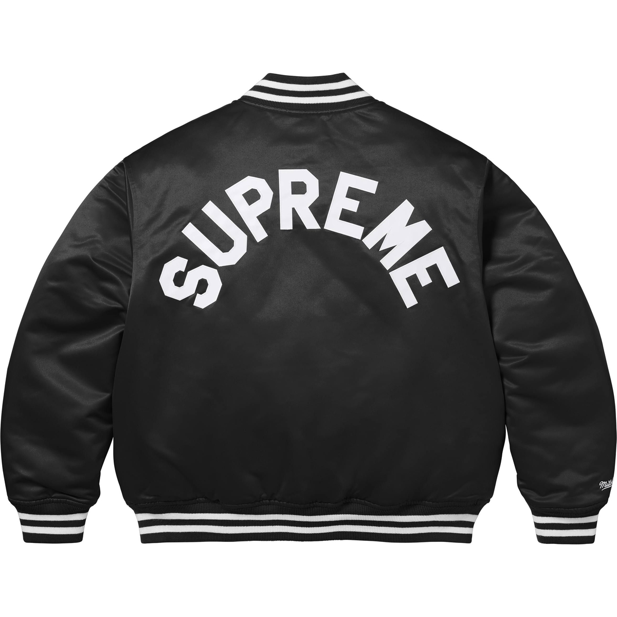 Supreme Supreme Mitchell & Ness Satin Varsity Jacket (FW24) - Black - $248