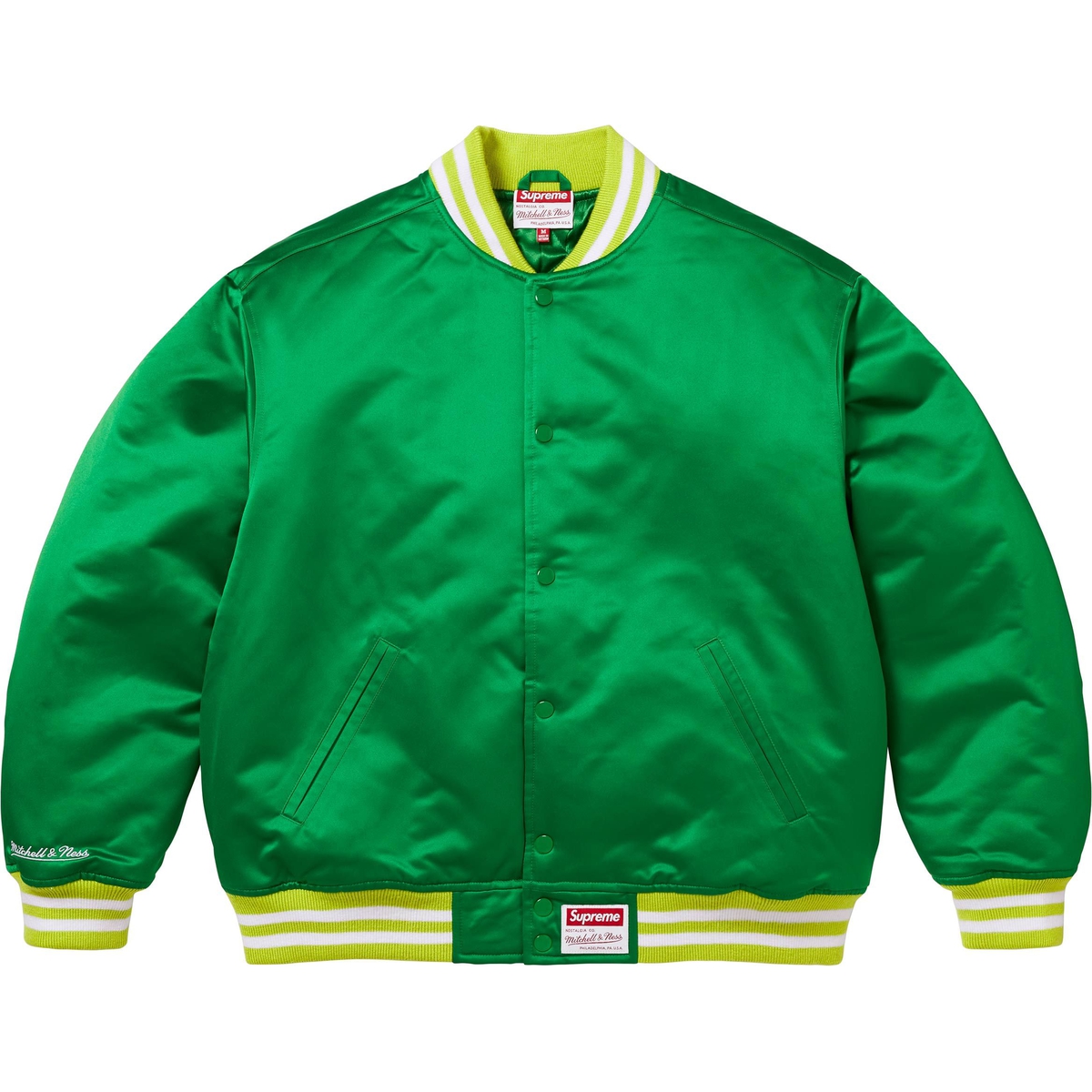 Supreme Supreme Mitchell & Ness Satin Varsity Jacket (FW24) - Green - $248