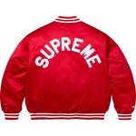 Supreme Supreme Mitchell & Ness Satin Varsity Jacket (FW24) - Red
