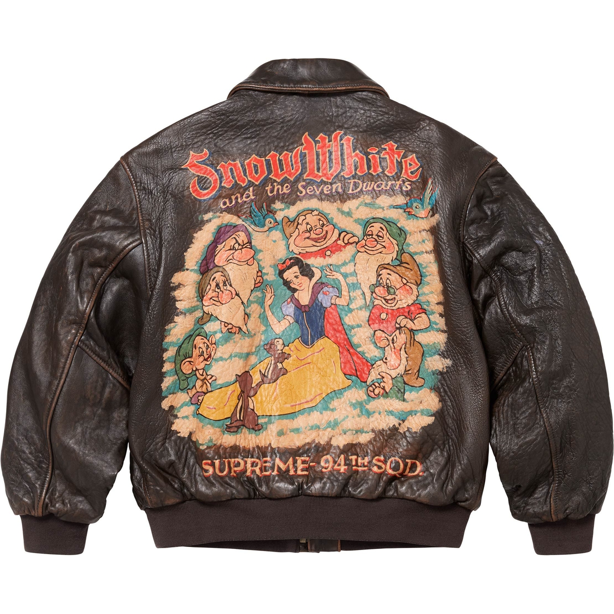 Supreme Supreme Schott Snow White Hand-Painted Leather A2 Jacket (FW24) - Brown - $3998