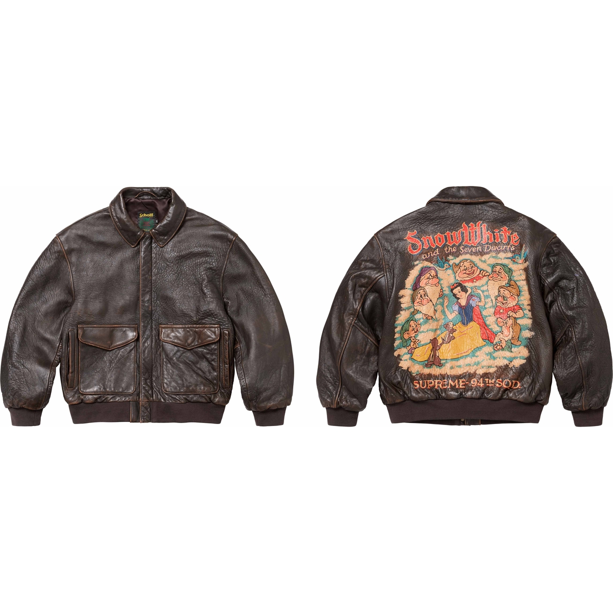 Supreme Supreme Schott Snow White Hand-Painted Leather A2 Jacket (FW24) - $3998
