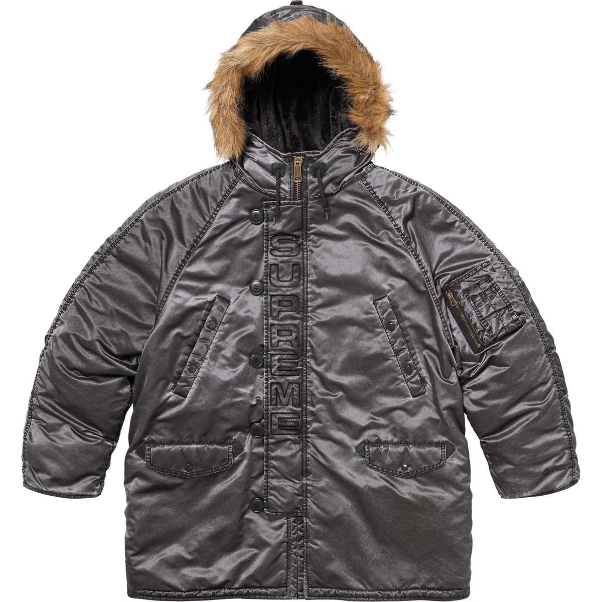 Supreme Washed Flight Satin N-3B Parka (FW24) - Black - $498