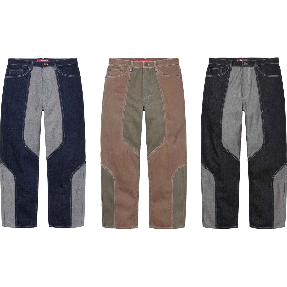 Supreme 2-Tone Paneled Baggy Jean (FW24) - $188