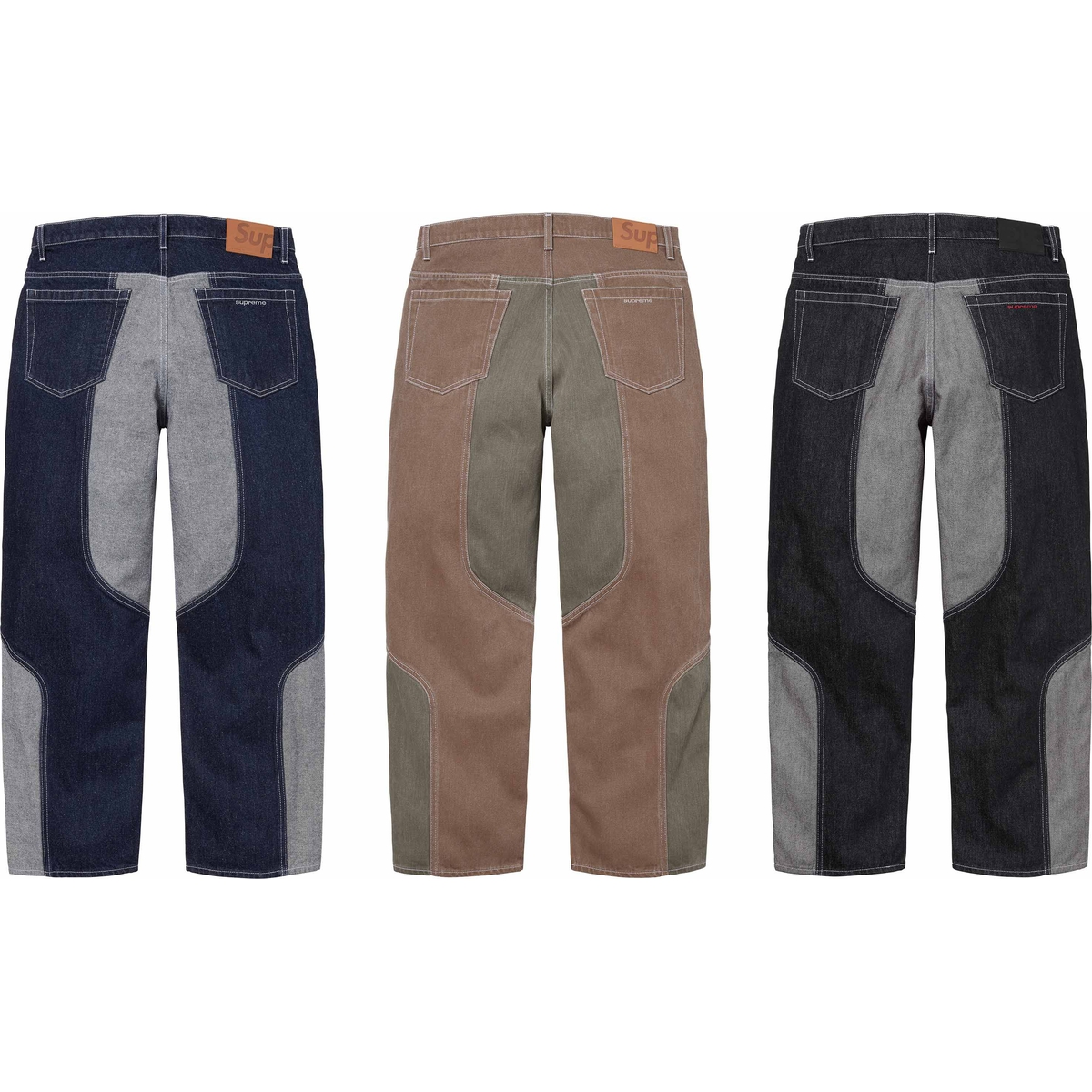 Supreme 2-Tone Paneled Baggy Jean (FW24) - Group shots - $188