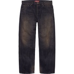Supreme Distressed Loose Fit Selvedge Jean (FW24) - Washed Black