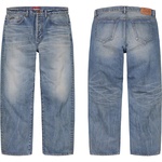 Supreme Distressed Loose Fit Selvedge Jean (FW24) - Washed Indigo
