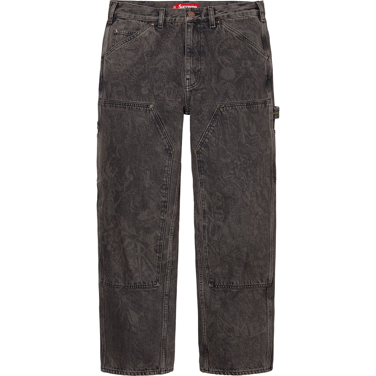 Supreme Double Knee Painter Pant (FW24) - Washed Black - $178