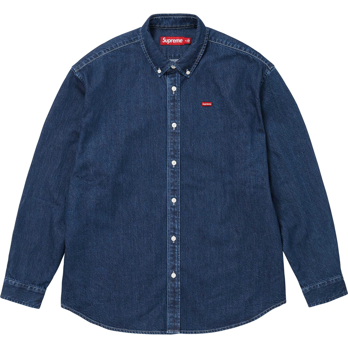 Supreme Small Box Shirt (FW24) - Rinsed Denim - $138