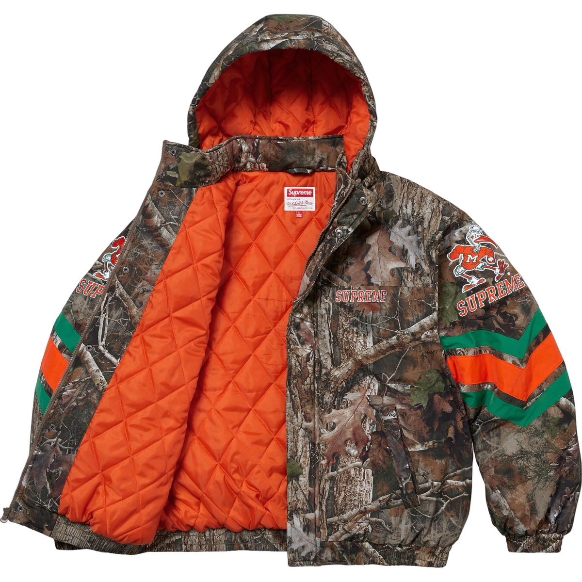 Supreme Supreme Mitchell & Ness NCAA Hooded Stadium Jacket (FW24) - $368