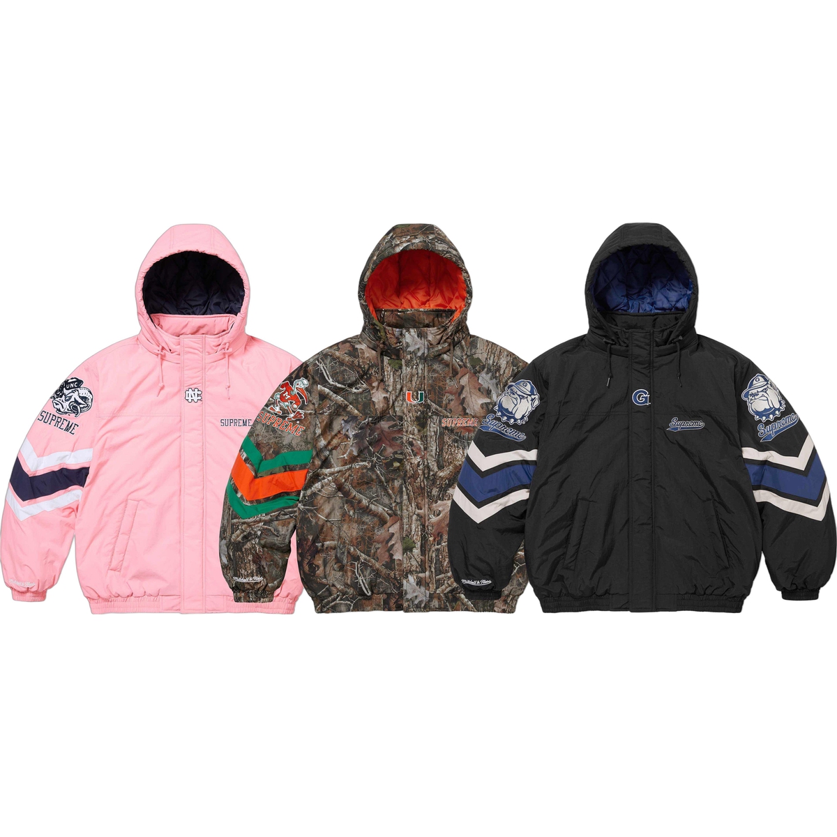 Supreme Supreme Mitchell & Ness NCAA Hooded Stadium Jacket (FW24) - $368
