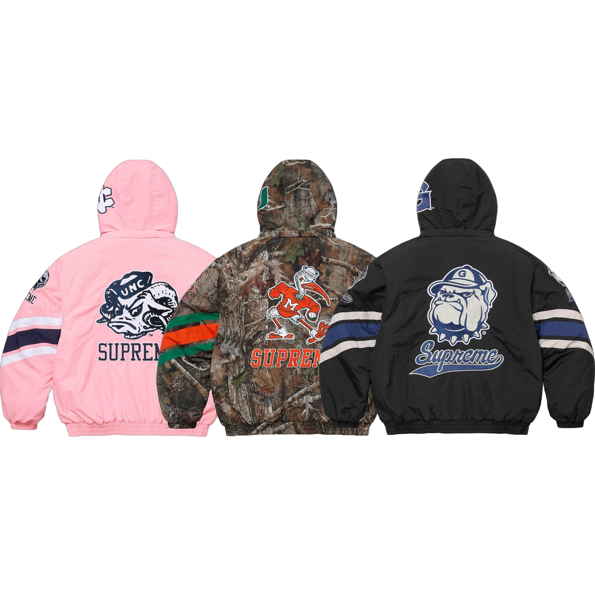 Supreme Supreme Mitchell & Ness NCAA Hooded Stadium Jacket releasing on Week 12 for fall winter 2024