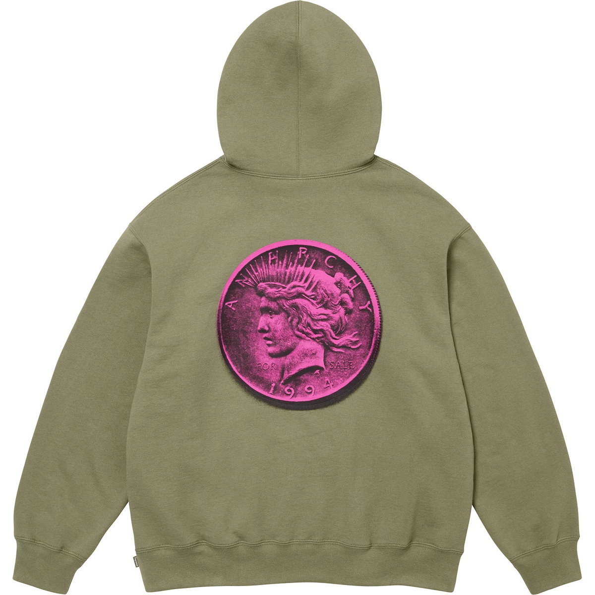 Supreme Anarchy Hooded Sweatshirt (FW24) - Light Olive - $158