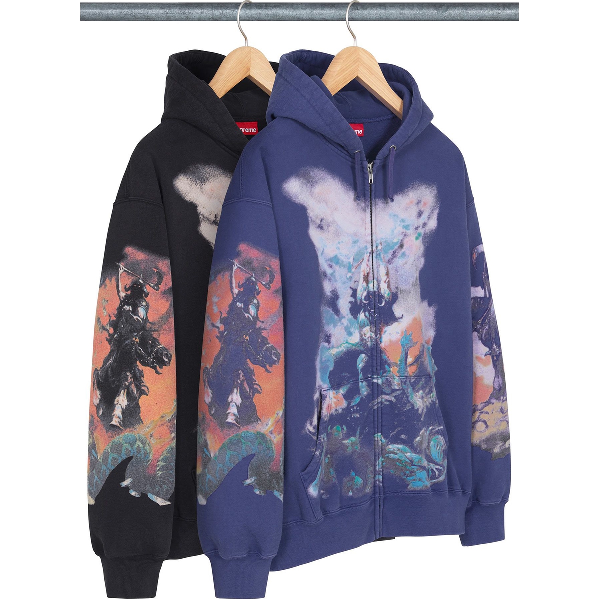 Supreme Supreme Frank Frazetta Zip Up Hooded Sweatshirt (FW24) - $198