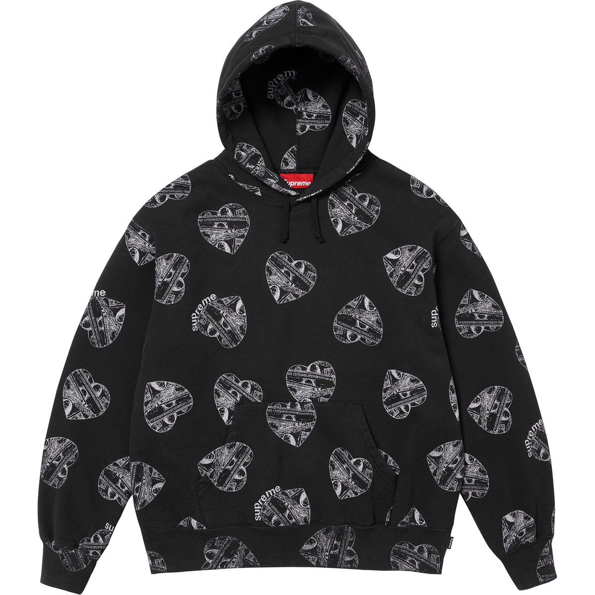 Supreme Love Cash Hooded Sweatshirt (FW24) - Black - $168