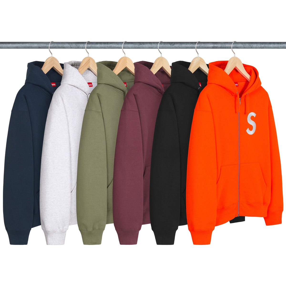 Supreme S Logo Zip Up Hooded Sweatshirt (FW24) - $168