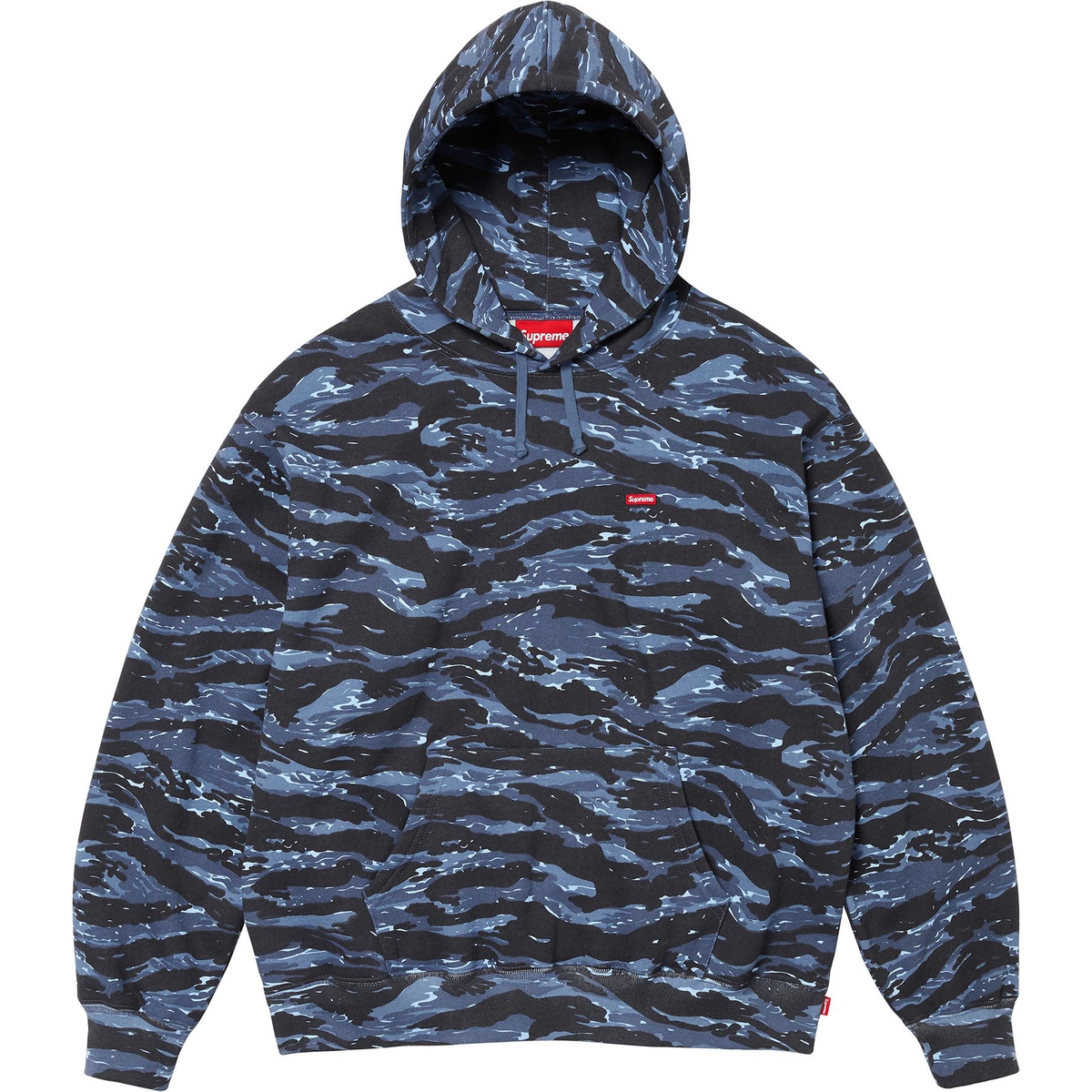 Supreme Small Box Hooded Sweatshirt (FW24) - Blue Tiger Camo - $158