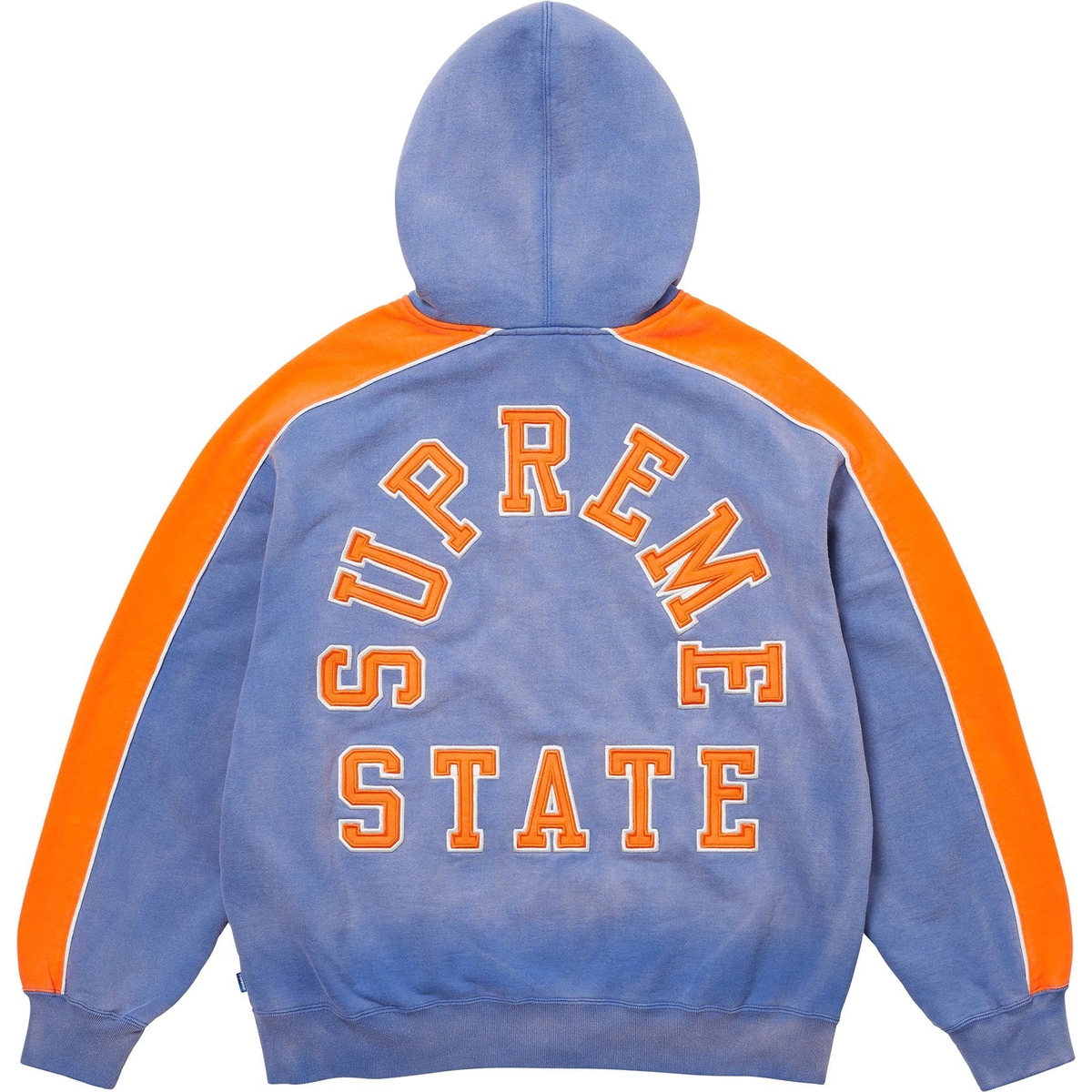 Supreme State Zip Up Hooded Sweatshirt (FW24) - Washed Royal - $188