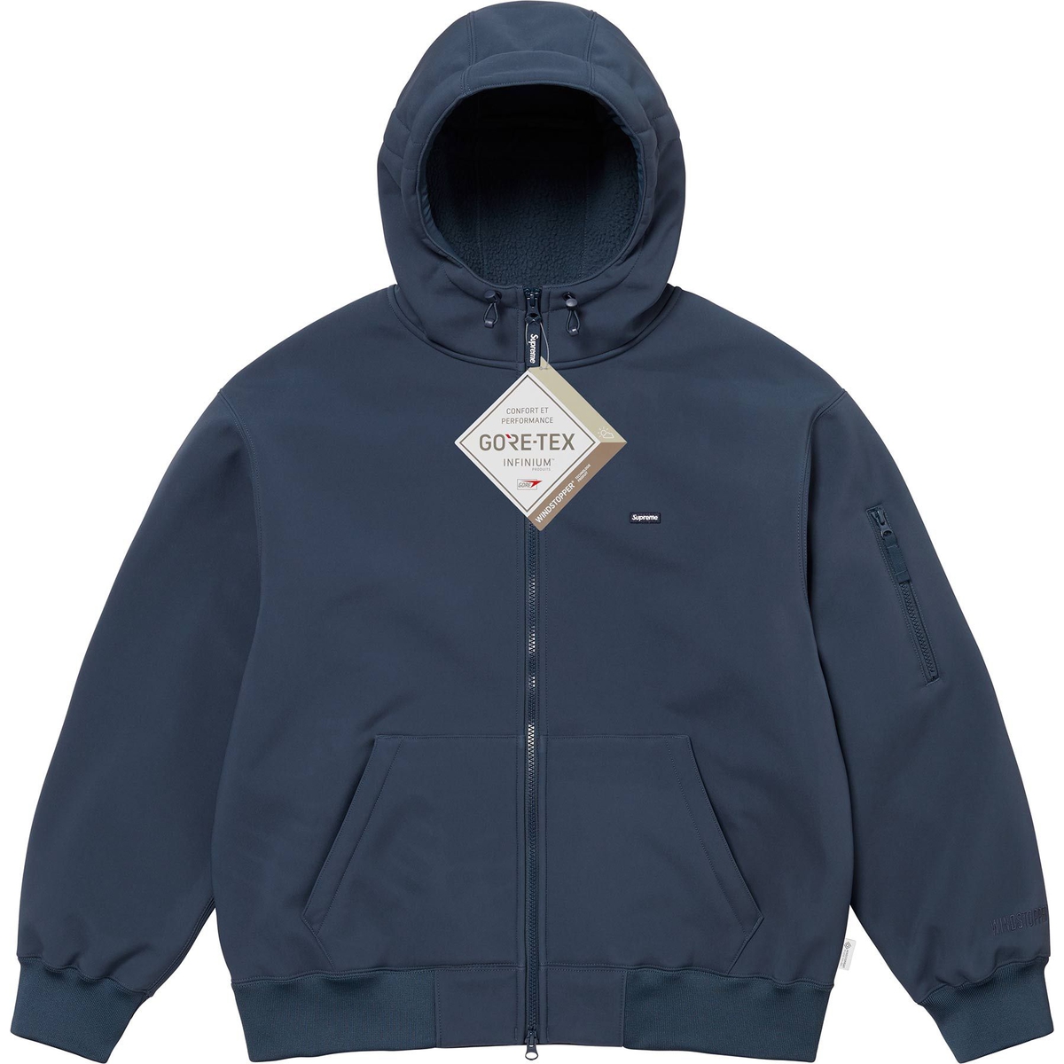 Supreme WINDSTOPPER Zip Up Hooded Sweatshirt (FW24) - Navy - $198