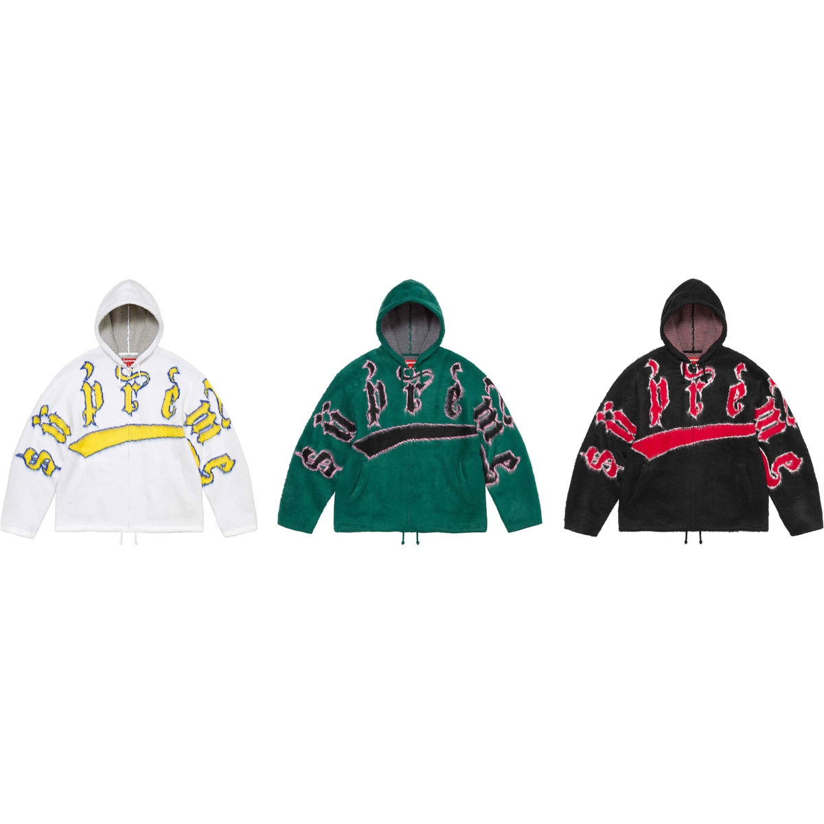 Supreme Accent Brushed Zip Up Hooded Sweater (FW24) - $188