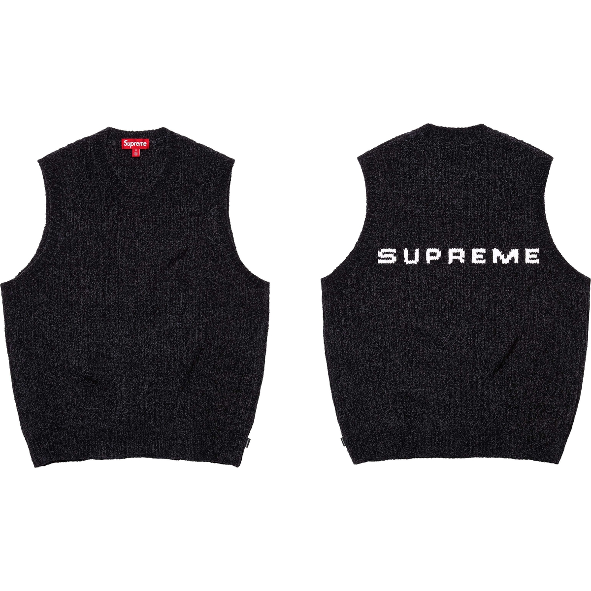 Supreme Chenille Sweater Vest (FW24) - Black - $138