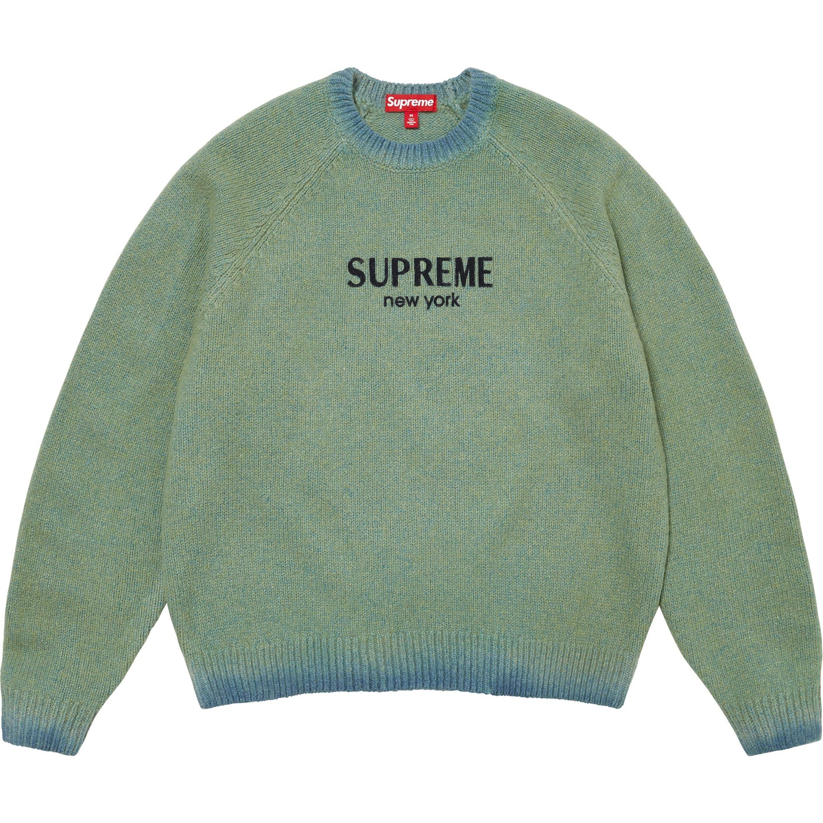 Supreme Flocked Logo Sweater (FW24) - Green - $168