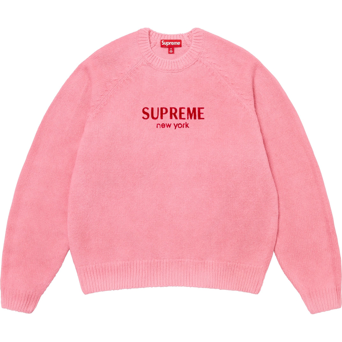 Supreme Flocked Logo Sweater (FW24) - Red - $168