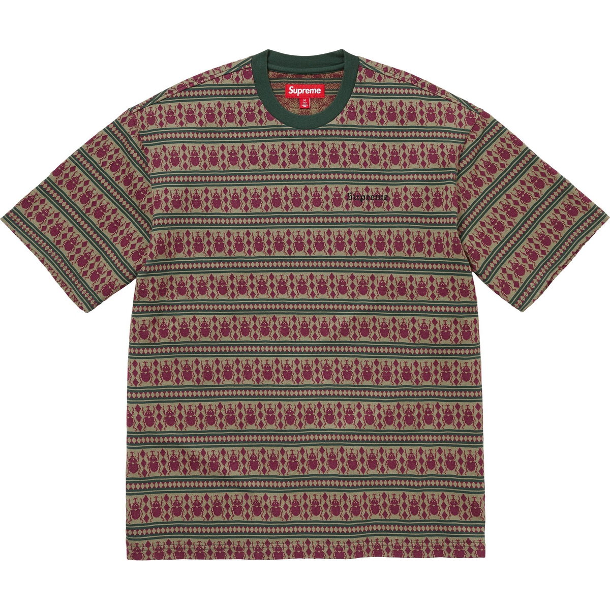 Supreme Jacquard Scarab S S Top (FW24) - Olive - $88