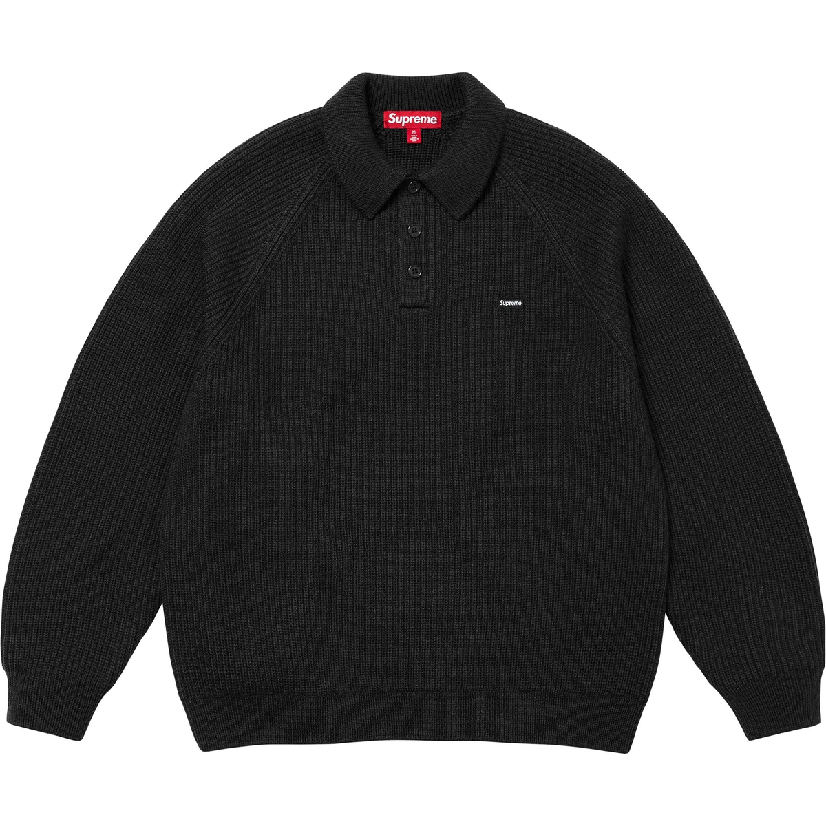 Supreme Small Box Polo Sweater (FW24) - Black - $148