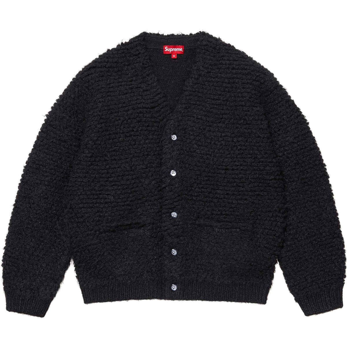 Supreme Textured Knotted Cardigan (FW24) - Black - $178