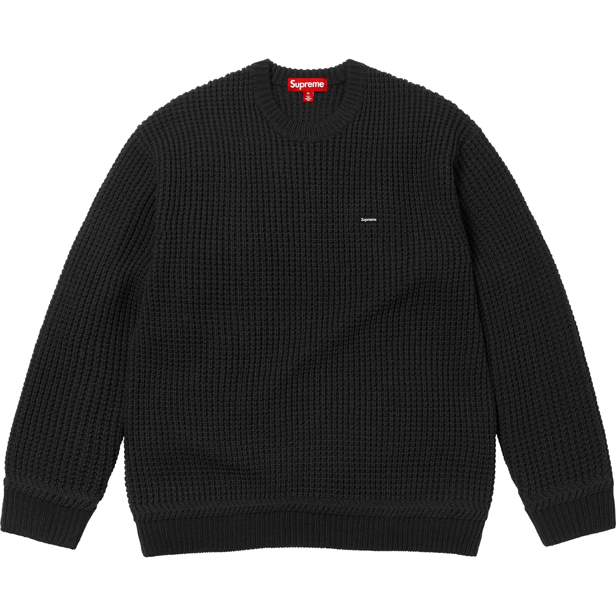 Supreme Waffle Small Box Sweater (FW24) - Black - $148