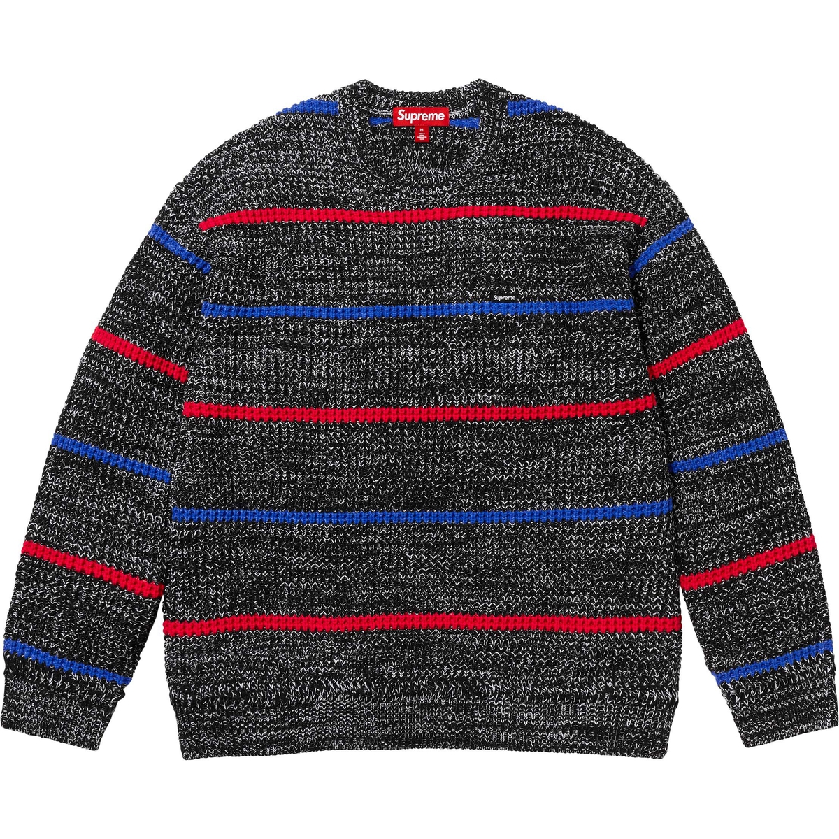 Supreme Waffle Small Box Sweater (FW24) - Stripe Mélange - $148